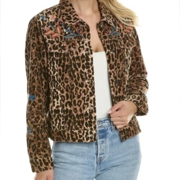 Johnny Was heavily embroidered SHURI COTTON VELVET TRUCKER JACKET NWT - Picture 1 of 10